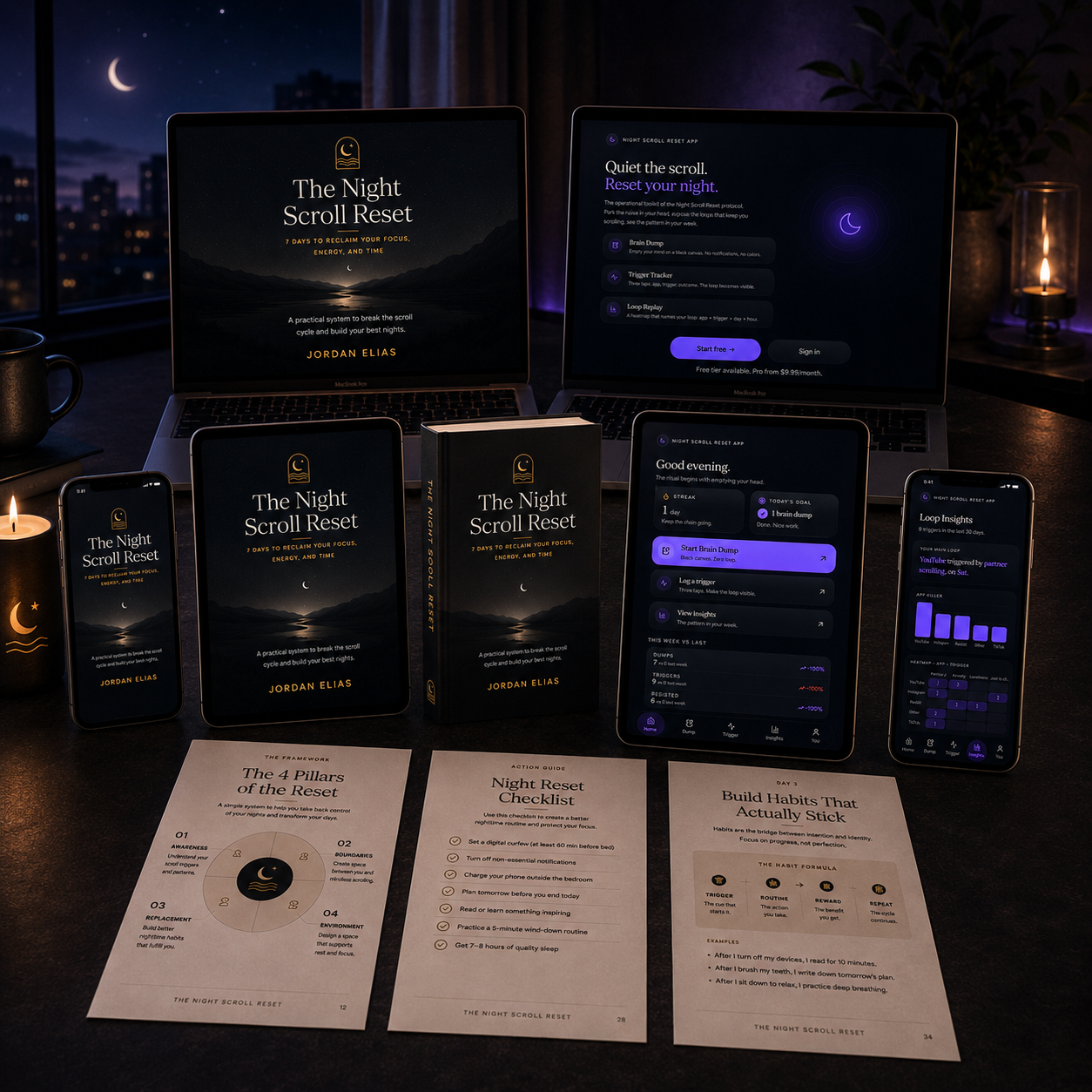 The Night Scroll Reset — ebook + app bundle